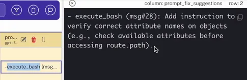Suggested prompt fixes detail